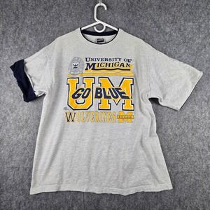 Tultex Michigan Wolverines Men XL Gray Relaxed Fit Go Blue Graphic Tee